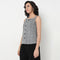 Checkered Square Neck Slim Fit Tops