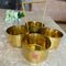 Brass Attached Serving Bowls Set with Solid Handle, Multipurpose Brass Chopala for Kitchen