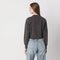 Boxy Fit  Cropped Sweat Tee With Quarter Zipper Opening At Neck
