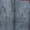 Bamboo silk saree grey and black with allover tie & dye prints & thread stripe pattern in borderless style