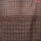 Bamboo silk saree dark coffee brown with allover tie & dye prints & thread weaves and sequin work pallu