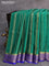 Pure mysore silk saree green and royal blue with allover zari weaves and zari woven border