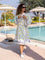 Zeniya Waffle Block Printed Cotton Bath Robe