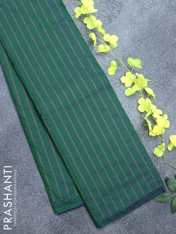 Arani semi silk saree dual shade of green with allover copper zari weaves in borderless style