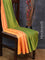 Arani semi silk saree dual shade of yellow and light green with allover copper zari weaves in borderless style