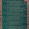 Banarasi cotton saree green with copper zari woven buttas and copper zari woven border