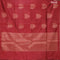 Banarasi cotton saree maroon with copper zari woven buttas and piping border