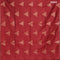 Banarasi cotton saree maroon with copper zari woven geometric buttas and piping border