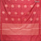 Banarasi cotton saree maroon with copper zari woven geometric buttas and piping border