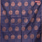 Banarasi cotton saree navy blue with copper zari woven buttas and piping border