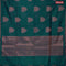 Banarasi cotton saree peacock green with copper zari woven buttas and piping border