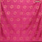 Banarasi cotton saree pink with copper zari woven floral buttas and piping border