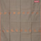 Banarasi semi cotton saree chikku shade with copper zari woven buttas and zari woven piping border