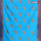 Banarasi semi dupion saree cs blue and blue with allover thread & zari woven buttas and zari woven border