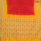 Bandhani saree red and mango yellow with bandhani prints and banarasi style mina border