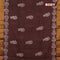 Bhagalpuri saree coffee brown with paisley butta prints and silver zari woven border