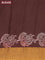 Bhagalpuri saree coffee brown with paisley butta prints and silver zari woven border