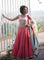 Dhoop chav peach and pink Raw silk skirt