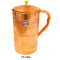 Pure Copper Jug with Circular Stripes Design