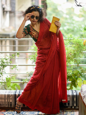 My Photo In A Red Saree