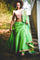 Parrot green Raw silk skirt