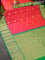 Pure gadwal silk saree dual shade of pink and green with allover zari woven buttas and annam zari woven border