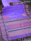 Pure kanjivaram silk saree blue and deep violet with thread woven buttas and long thread woven border zero zari