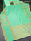 Pure kanjivaram silk saree teal green with zari woven buttas and long zari woven butta border