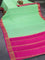 Pure mysore silk saree green shade and pink with allover zari woven stripes pattern and zari woven border