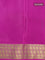 Pure mysore silk saree pista green and pink with allover zari woven geometric weaves and zari woven border