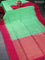 Pure soft silk saree green shade and dual shade of pink with allover zari woven buttas and rettapet zari woven border