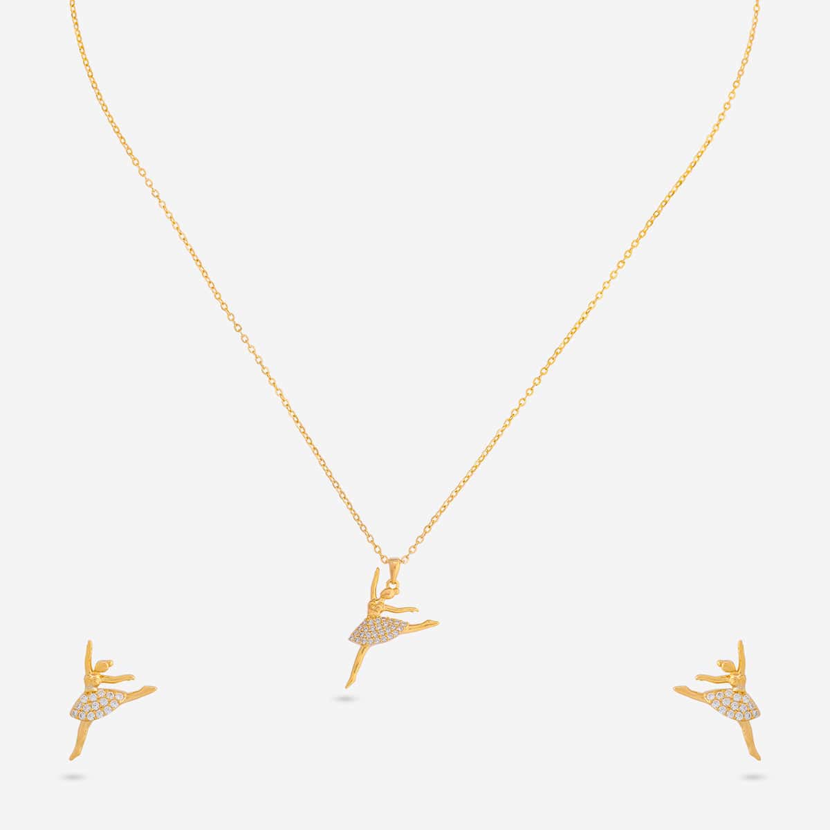 92.5 Silver Pendant with Chain and Earring Set 194622