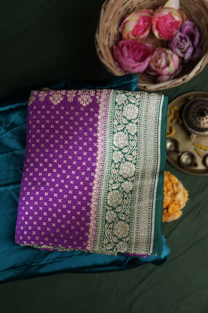 Banarasi Georgette Purple Saree