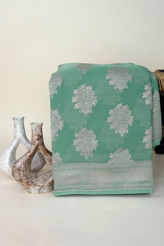 Banarasi Georgette Sea Green Saree