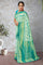 LIGHT BLUE and TEAL PAISLEY TISSUE SILK Saree with BANARASI