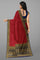 MAROON and NAVY BLUE BUTTIS GEORGETTE Saree with BANARASI