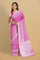 PINK and SILVER JAAL SILK BLEND Saree with BANARASI FANCY