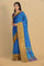 ROYAL BLUE and MULTI IKKAT PRINT SILK Saree with IKAT