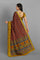 MAROON and MULTI IKKAT PRINT SILK Saree with IKAT