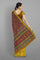 MAROON and OLIVE PATOLA SILK Saree with IKAT