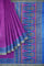 PURPLE and ROYAL BLUE PLAIN SILK Saree with IKAT