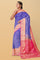 ROYAL BLUE and DEEP PINK BROCADE SILK Saree with KANCHIPURAM