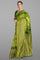 LIGHT GREEN and OLIVE GREEN CHECKS AND BUTTIS MATKA SILK Saree with BANARASI FANCY