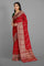 RED and GOLD FLORALS CHINIYA SILK Saree with BANARASI