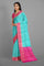 TEAL and MAGENTA JAAL KATHAN SILK Saree with BANARASI FANCY