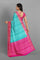 TEAL and MAGENTA JAAL KATHAN SILK Saree with BANARASI FANCY