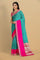 TEAL and MAGENTA JAAL VISCOSE Saree with BANARASI FANCY