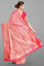 PINK and SILVER CHECKS AND BUTTIS SILK Saree with BANARASI FANCY