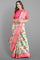 LIGHT SEA GREEN and PINK FLORALS SILK Saree with FANCY