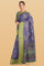 LAVENDER and DARK GREEN FLORALS SILK Saree with FANCY